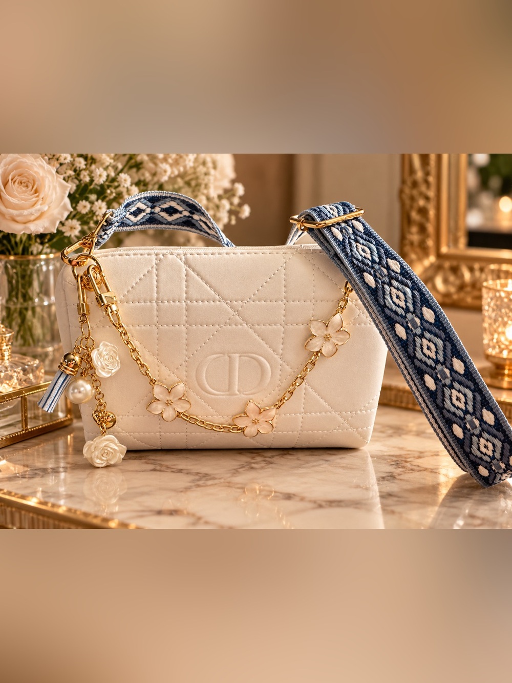 Dior white quilted pouch BNIB!
